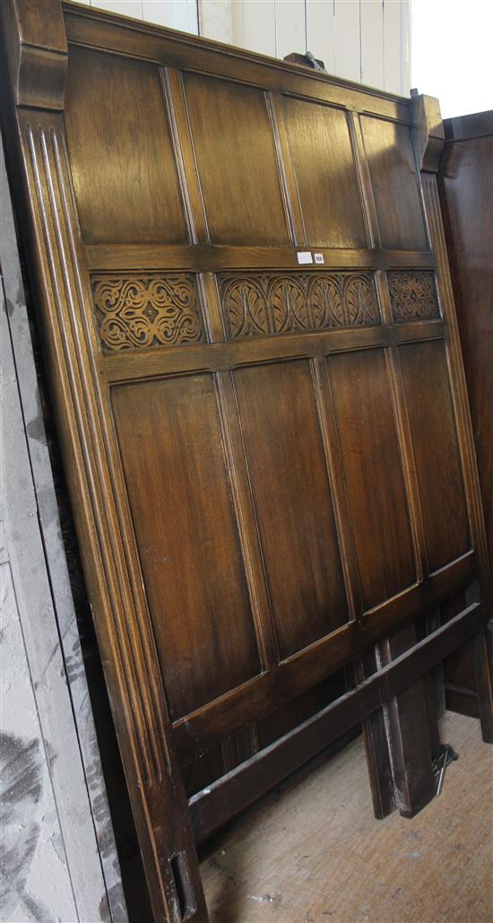 Carved oak  four poster bed